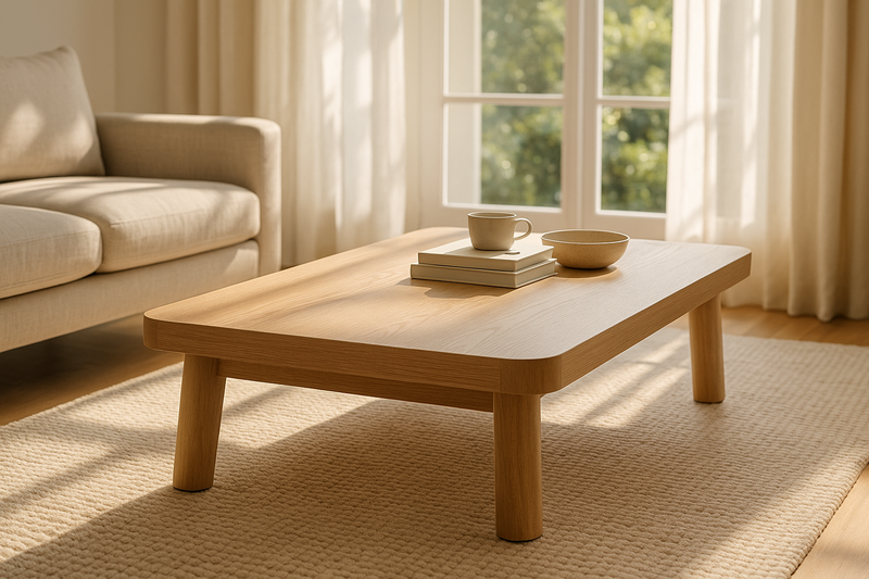 Modern coffee table for living rooms, offering stylish centrepiece design with practical surface space for décor and daily use
