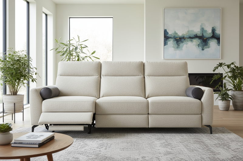 Recliner sofa with premium comfort and smooth reclining seats, ideal for TV lounges and home cinema living room