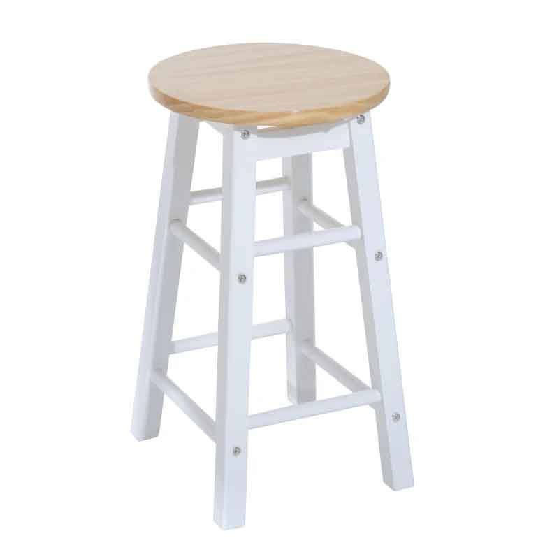 3 Piece Wooden Folding Dining Table Set with 2 Stools – 1020mm White & Pine | Space-Saving Compact Dining Furniture UK