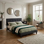 Carter 4ft6 Black Faux Leather Double Bed Frame