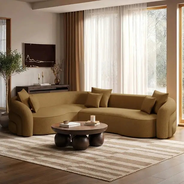 Zuri Velvet Left Hand 4 Seater Corner Sofa