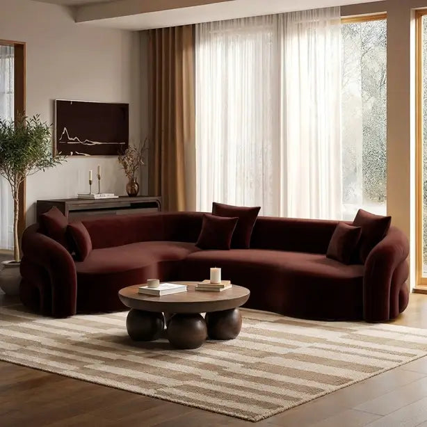 Zuri Velvet Left Hand 4 Seater Corner Sofa
