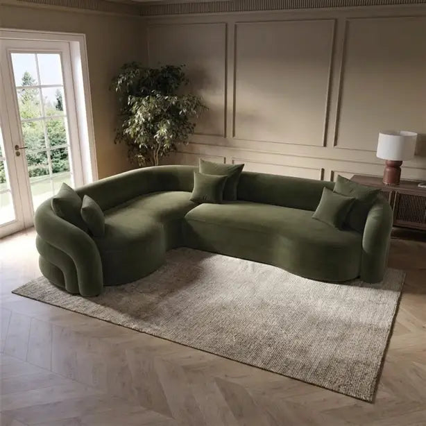 Zuri Velvet Left Hand 4 Seater Corner Sofa