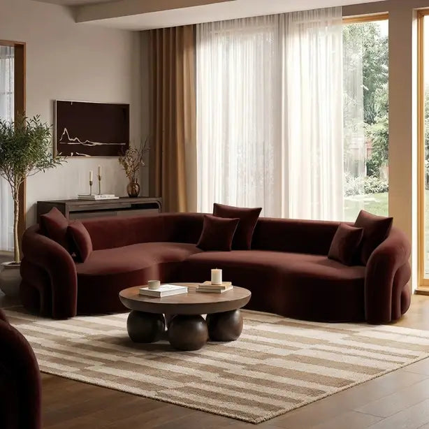 Zuri Velvet Left Hand 4 Seater Corner Sofa