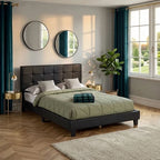Carter 4ft6 Black Faux Leather Double Bed Frame