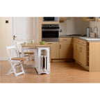 4 Seater Folding Dining Table and Chairs Set – Space Saving Drop Leaf Table – Compact Kitchen Table Set