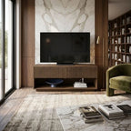 Willow Small TV Stand with Storage – Ribbed Wooden TV Unit for TVs Up to 55"