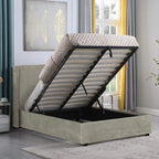 Ava 4ft6 Pink Velvet Double Bed with Storage.