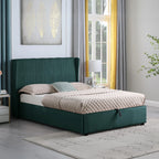Ava 5ft King Size Green Velvet Bed Frame Upholstered Bed with Headboard