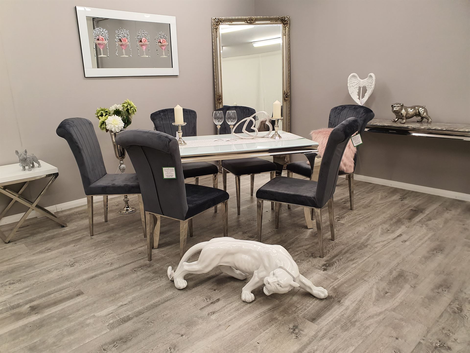 Louis Marble Dining Table – Modern Rectangular & Round Dining Room Table with Stainless Steel Base – Luxury Marble Top Dining Table for 4–6 People