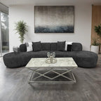 Miami Curved Boucle Sofa 3 Seater Modern Sculptural with Deep Seat Mid Century Style Curved Sofa for Living Room