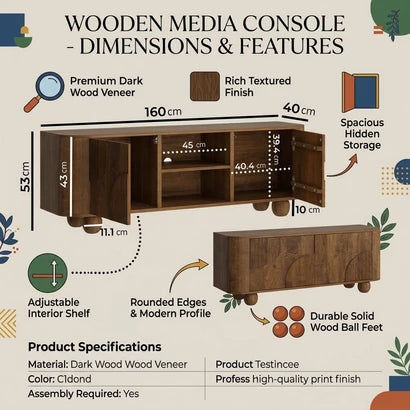 Oakley Large TV Stand with Storage – Wooden TV Unit for TVs Up to 70