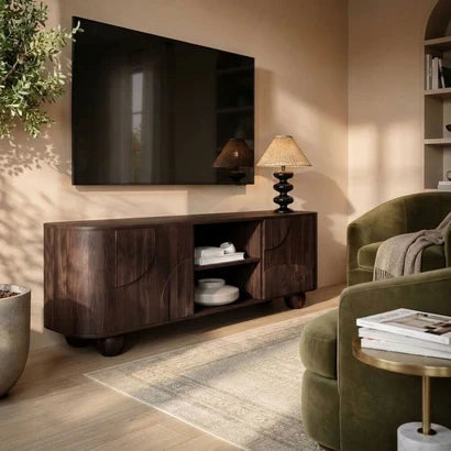 Oakley Large TV Stand with Storage – Wooden TV Unit for TVs Up to 70