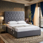 Madison 4ft6 Grey Velvet Double Bed – Upholstered Bed Frame