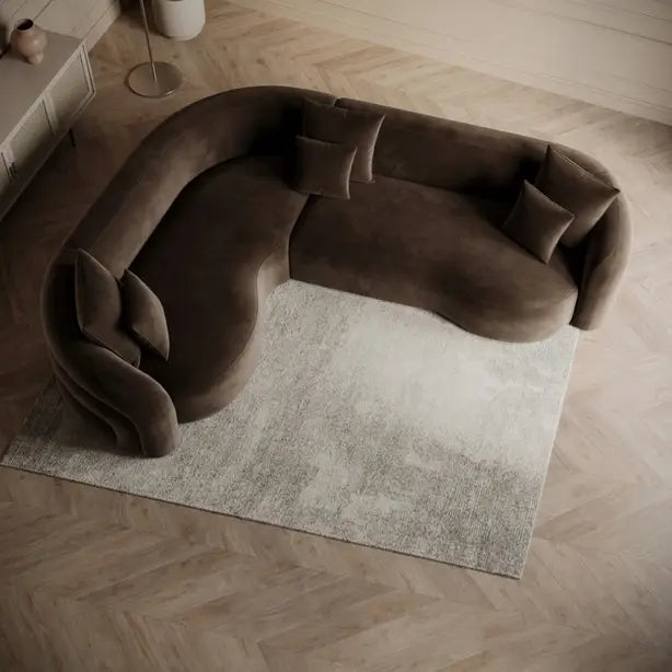 Zuri Velvet Left Hand 4 Seater Corner Sofa