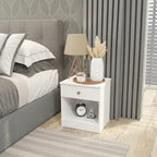 Denver 1 Drawer Bedside Table – Modern Wooden Bedside Cabinet with Storage | UK