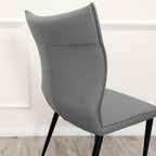 1.6m Dining Table and Chairs Set for 4 – Chrome Sintered Stone Table with 4 Flora Ruched Dining Chairs in Grey or Tan