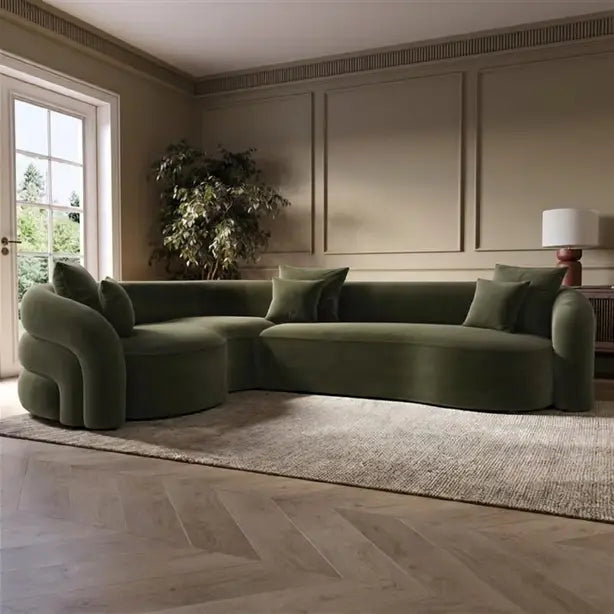 Zuri Velvet Left Hand 4 Seater Corner Sofa