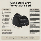 Boucle Sofa Bed Chair Single Pull Out Recliner in Beige or Charcoal Grey Compact Guest Chair with Foam Cushions No Assembly Fold Out Sleeper for Small Spaces Flats or Bedrooms