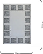 Luxury Crushed Diamond Wall Mirror 120x80cm – Large Rectangular Sparkle Mirror with Crystal Frame for Living Room, Hallway & Bedroom Décor