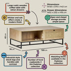 Large Oak TV Stand with Storage Fits TVs up to 60” Modern Wooden Media Unit UK