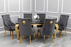 Marble Dining Table with Gold Frame – Modern Marble Top Dining Room Table for 4 or 6 Chairs (Table Only, Chairs Sold Separately)