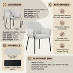 Round Black Oak Drop-Leaf Dining Table Set with 2 Cream Upholstered Chairs – Space-Saving Extendable Folding Table & Fabric Chairs for Kitchen or Dining Room