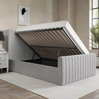 Velvet Ottoman Bed with Storage Stylish Upholstered Bed Frame