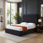 Madison 4ft6 Black Velvet Double Bed – Upholstered Bed Frame