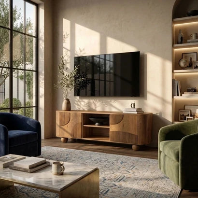 Oakley Large TV Stand with Storage – Wooden TV Unit for TVs Up to 70