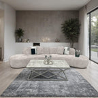 Miami Curved Boucle Sofa 3 Seater Modern Sculptural with Deep Seat Mid Century Style Curved Sofa for Living Room