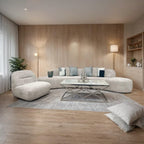 Miami Curved Boucle Sofa 3 Seater Modern Sculptural with Deep Seat Mid Century Style Curved Sofa for Living Room
