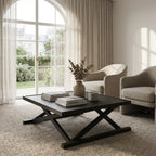 Small Square Coffee Table in Light Oak and Black