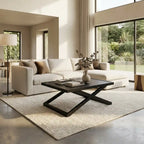 Small Square Coffee Table in Light Oak and Black