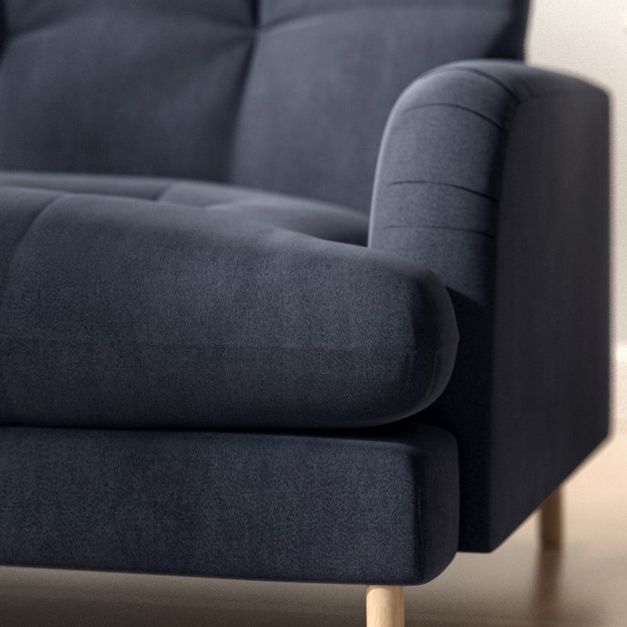 Dark Blue Velvet 3 Seater Sofa Mid Century Modern Design, Comfortable & Elegant Seating for UK Homes