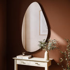 Pebble Frameless Wall Mirror 60cm x 100cm – Appolo Modern Decorative Mirror for Home Interiors