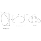 Pebble Frameless Wall Mirror 60cm x 100cm – Appolo Modern Decorative Mirror for Home Interiors