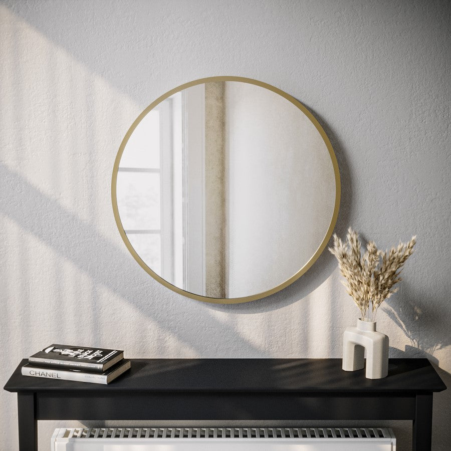 Round Gold Wall Mirror 60cm – Alcor Modern Decorative Mirror for Home Interiors