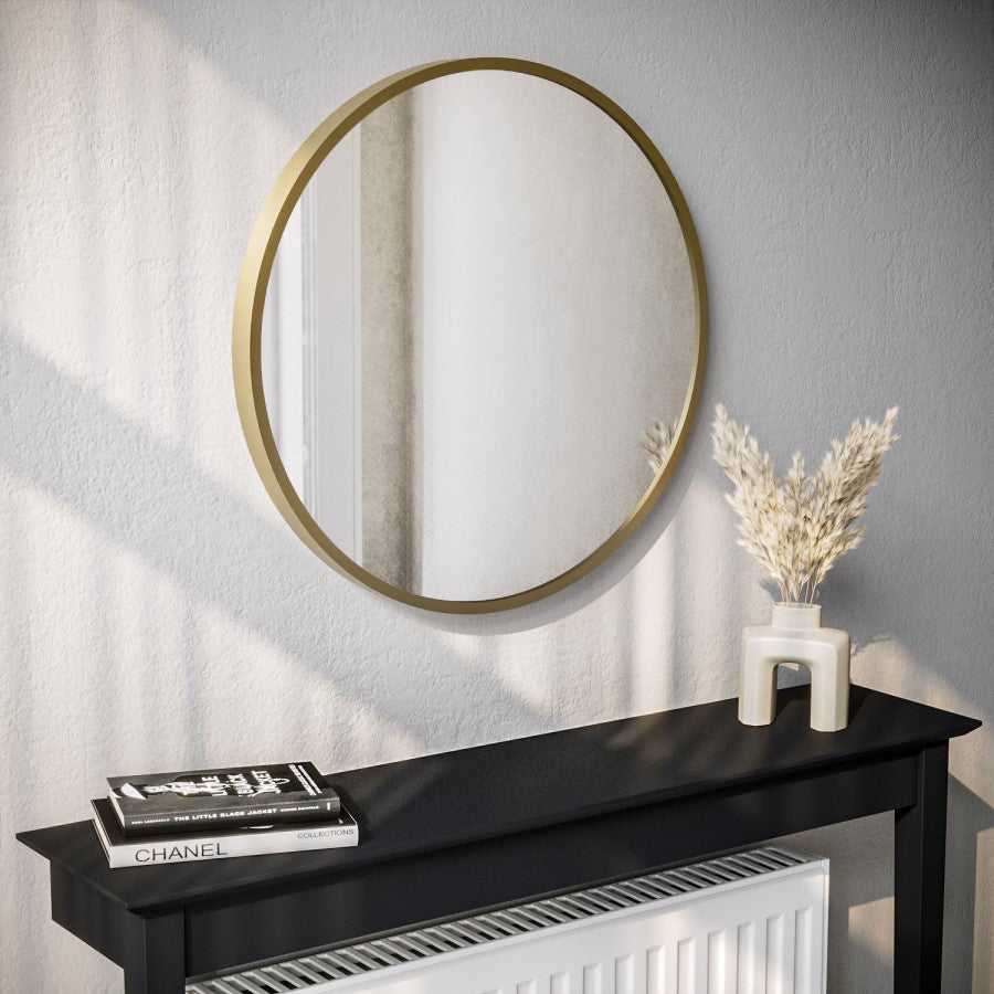 Round Gold Wall Mirror 60cm – Alcor Modern Decorative Mirror for Home Interiors