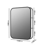 Lyra Rectangular Black Wall Mirror with Open Shelving – 60 x 80cm Modern Storage Mirror for Bathroom & Hallway