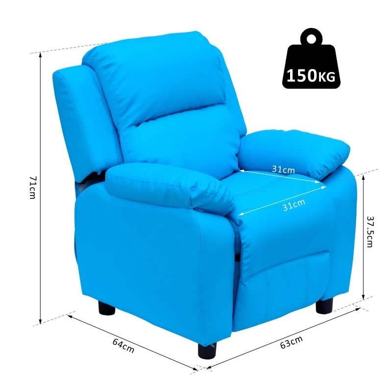 Blue recliner arm chair