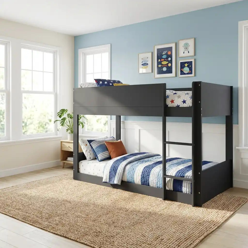 Bunk bed in a room