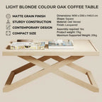 Small Square Coffee Table in Light Oak and Black