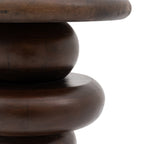 Close-up of a wooden stool with a white background