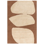 Rust Rug 170 x 120 cm – Modern Collage Design Area Rug for Living Room – Canvas