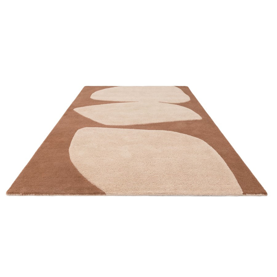 Rust Rug 170 x 120 cm – Modern Collage Design Area Rug for Living Room – Canvas