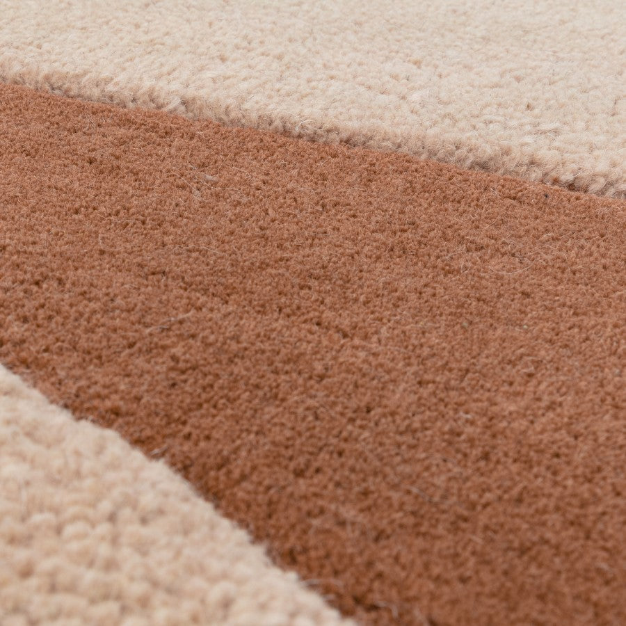 Rust Rug 170 x 120 cm – Modern Collage Design Area Rug for Living Room – Canvas