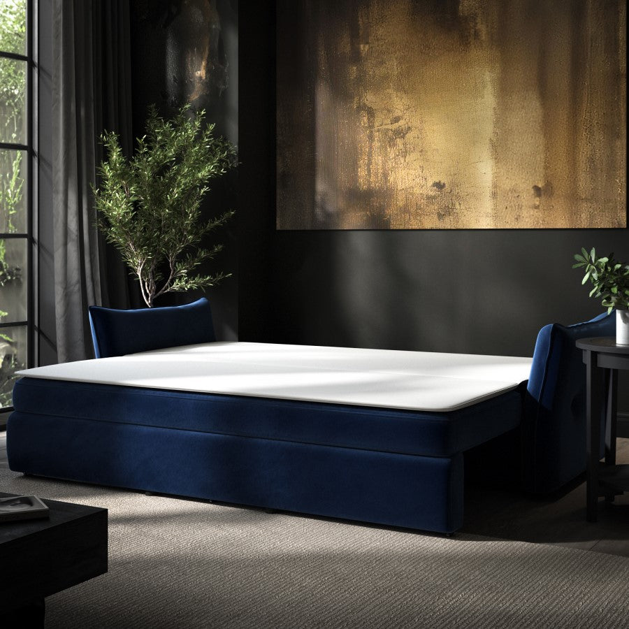 Velvet Futon Sofa Bed with Storage 3 Seater Convertible Sleeper for Modern UK Homes