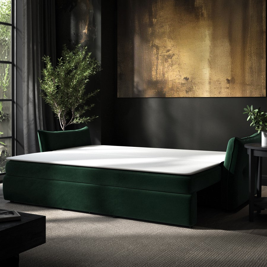 Velvet Futon Sofa Bed with Storage 3 Seater Convertible Sleeper for Modern UK Homes