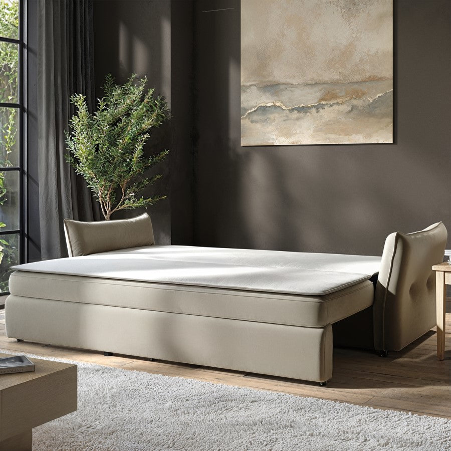 Velvet Futon Sofa Bed with Storage 3 Seater Convertible Sleeper for Modern UK Homes